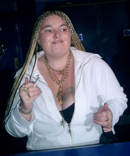 Chav or Chavette Girl Smoker with Bling