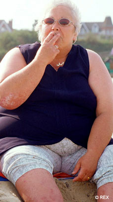 obese woman smoker