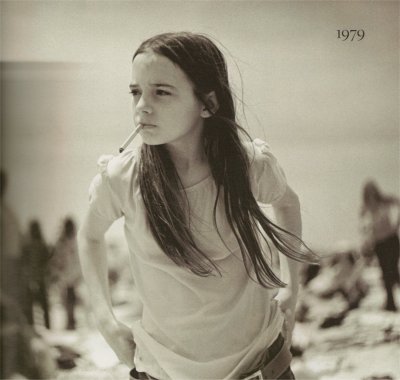 Girl smoking and looking cool in 1979